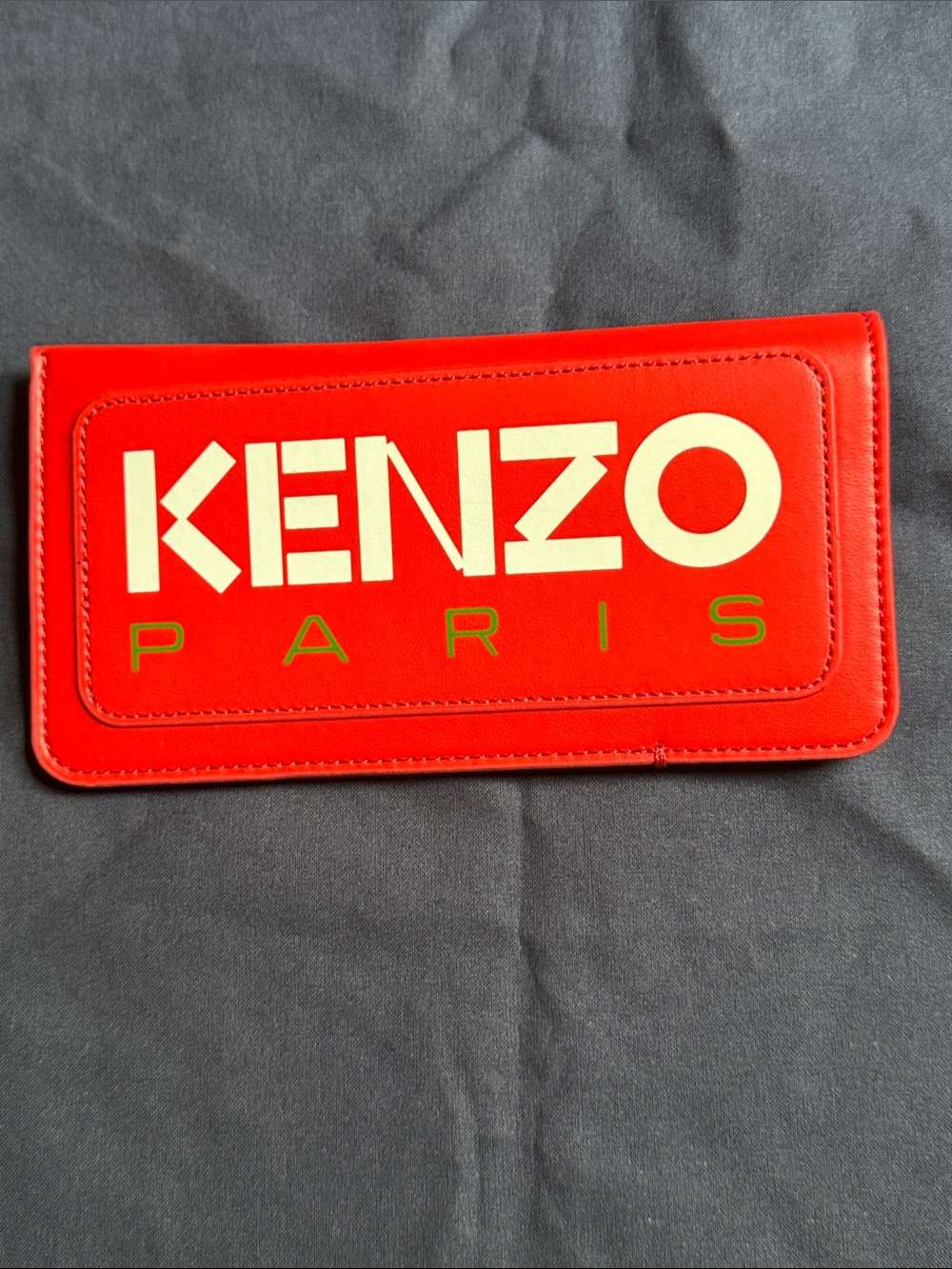 vibrant red leather Kenzo Paris glasses case